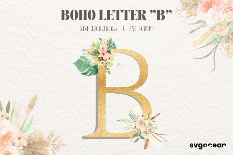 boho-floral-alphabet-watercolor-clipart-bundle