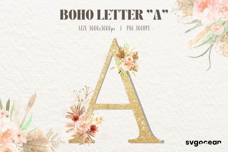 boho-floral-letters-watercolor-clipart-bundle