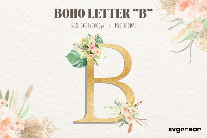 boho-floral-letters-watercolor-clipart-bundle