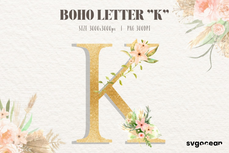 boho-floral-letters-watercolor-clipart-bundle