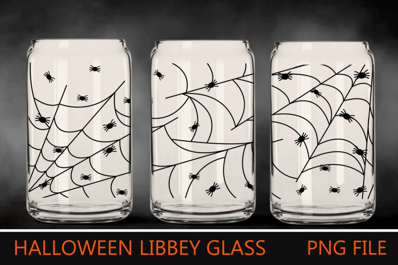 halloween-glass-wrap-16oz-libbey-glass-with-spider-web