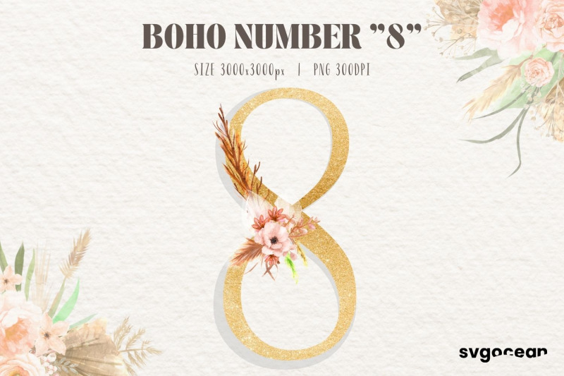 boho-floral-numbers-watercolor-clipart-bundle