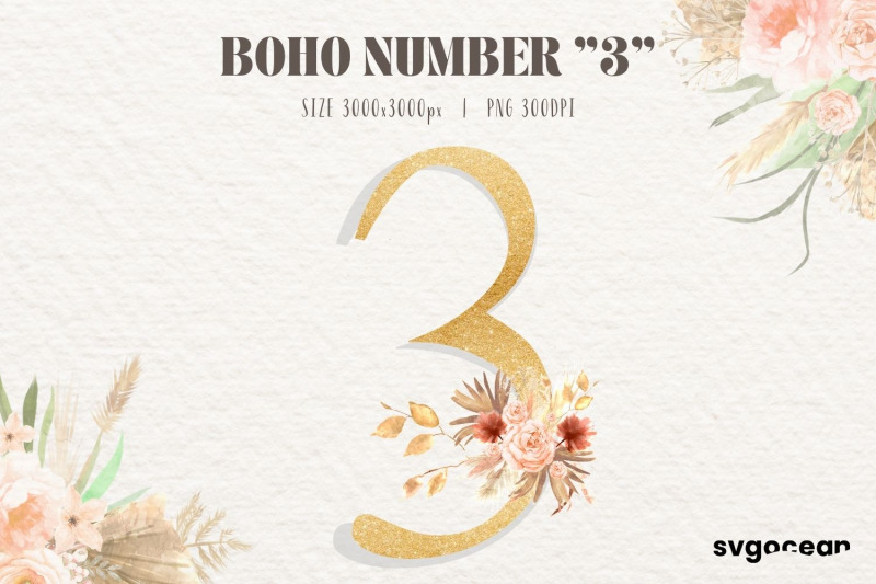 boho-floral-numbers-watercolor-clipart-bundle