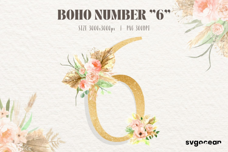 boho-floral-numbers-watercolor-clipart-bundle