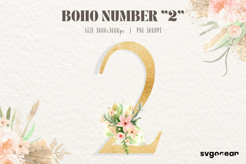 boho-floral-numbers-watercolor-clipart-bundle