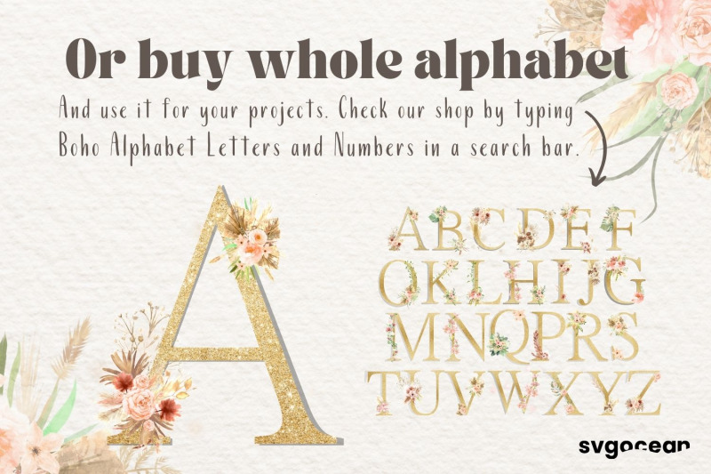 boho-floral-letter-a