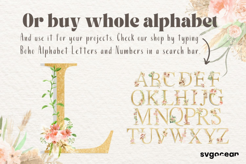 boho-flower-letter-l