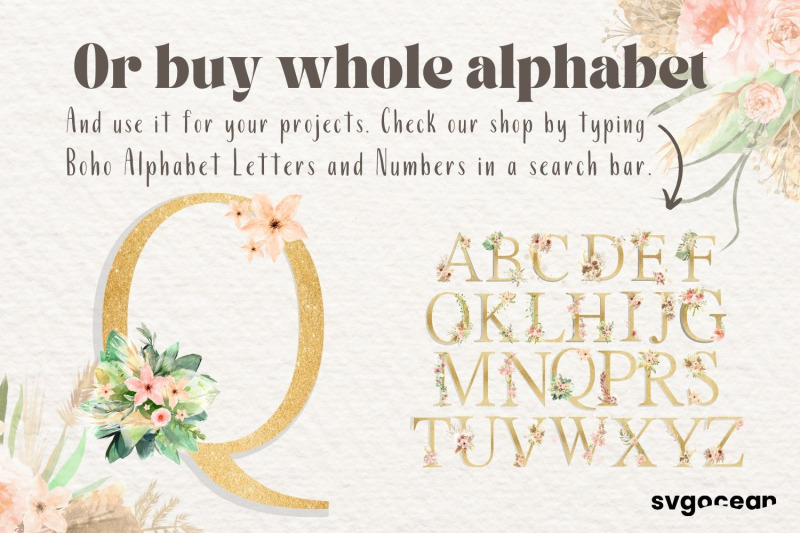 boho-flower-letter-q