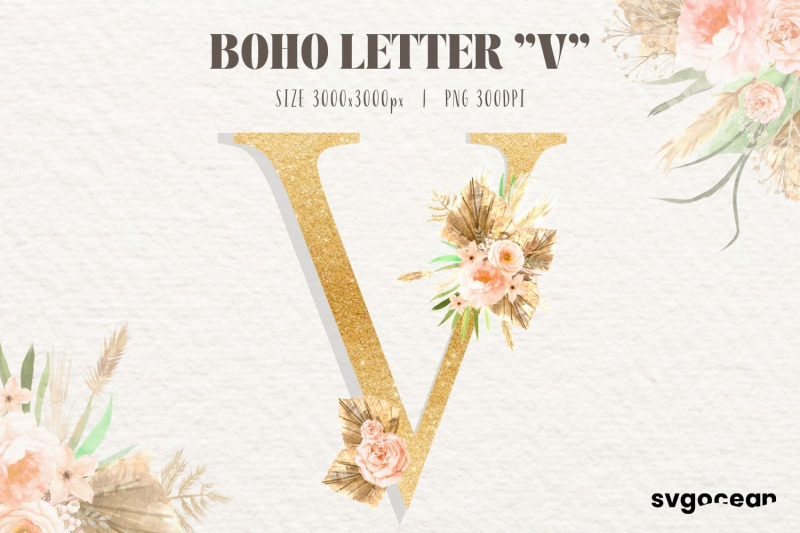 boho-flower-nbsp-letter-v