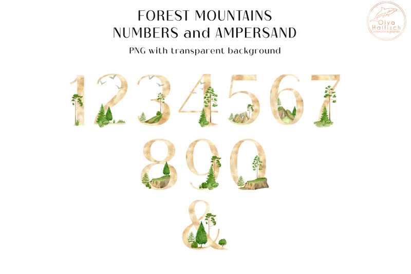woodland-alphabet-clipart-forest-mountains-letters-and-numbers-png