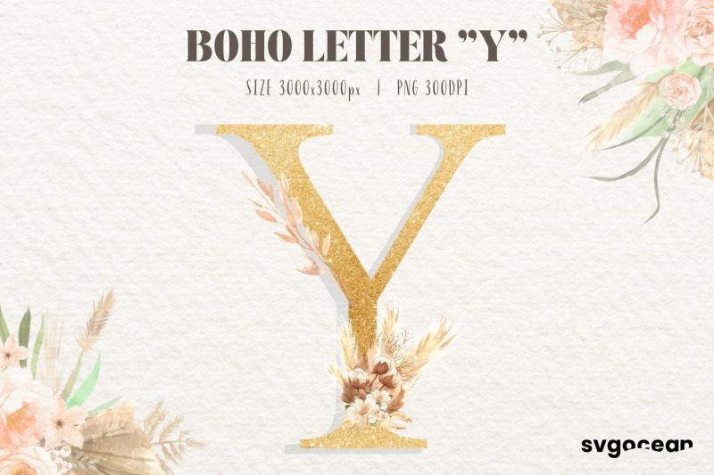 boho-watercolor-nbsp-letter-y