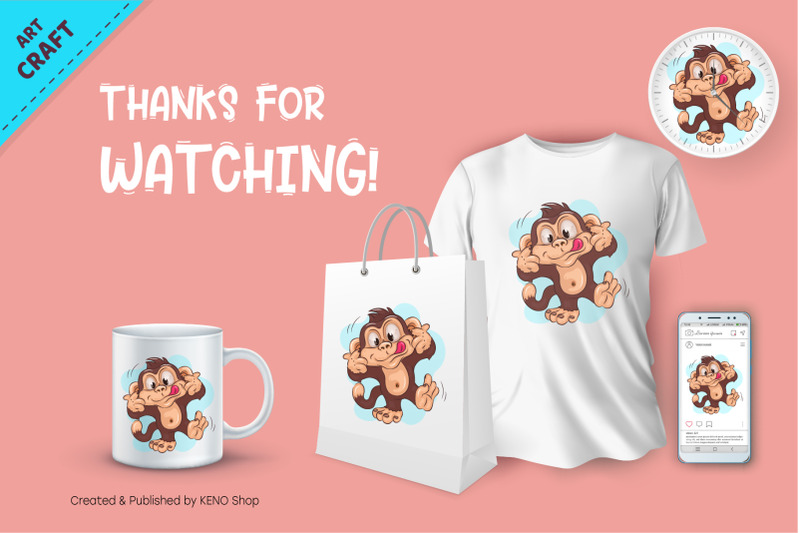 cartoon-monkey-can-039-t-hear-crafting-sublimation