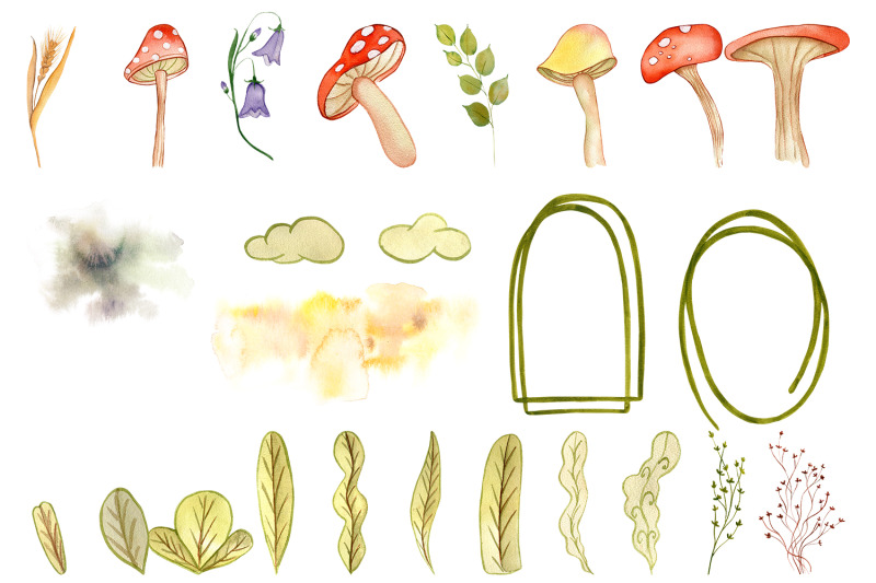 watercolor-fairies-mushroom-clipart-cute-illustration