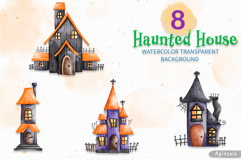 haunted-house-halloween-clipart-bundle