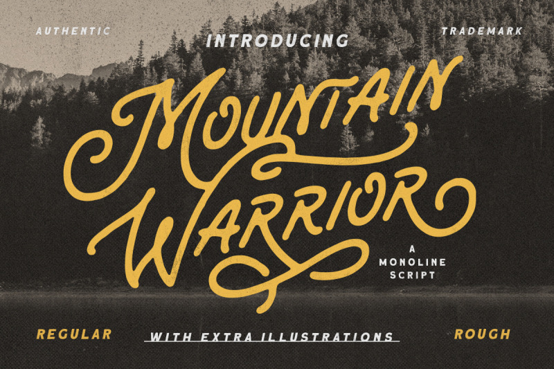 mountain-warrior-monoline-script