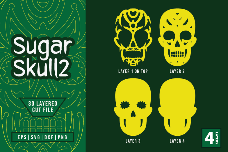 3d-calavera-sugar-skull-layered-svg