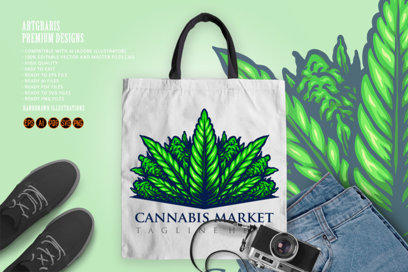 cannabis-leaf-for-logo-mascot-illustrations