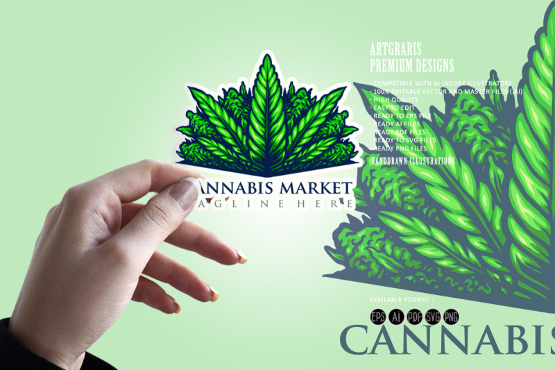 cannabis-leaf-for-logo-mascot-illustrations