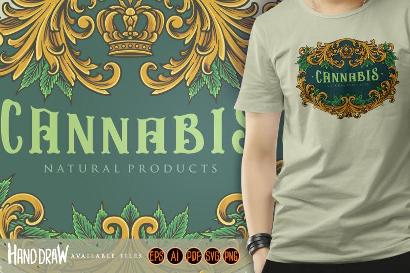 elegant-frame-vintage-cannabis-flourish-illustrations