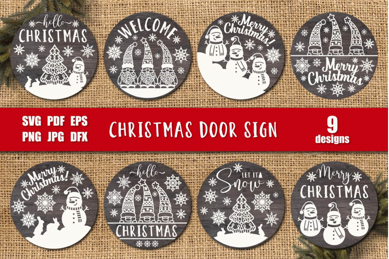 christmas-door-sign-christmas-svg-round-sign-bundle