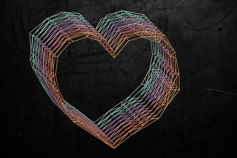 colorful-heart-shaped-gold-frames