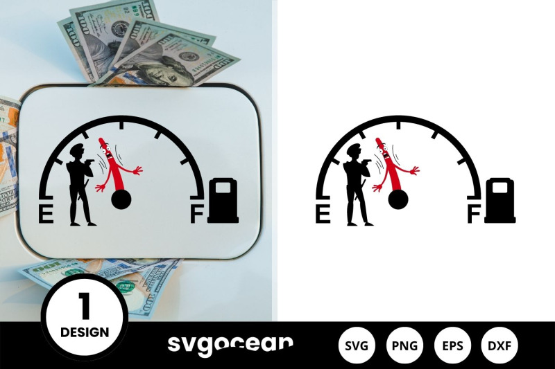 police-stopping-fuel-gauge-indicator-svg-design