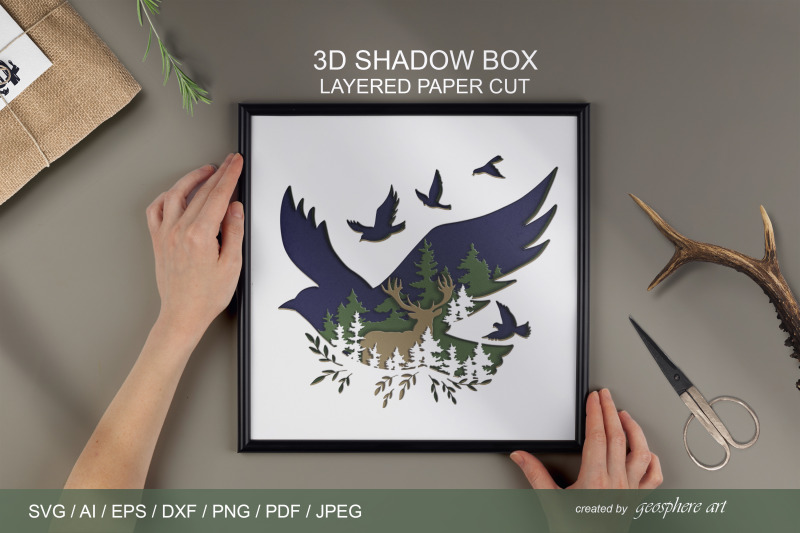 cute-magical-forest-shadow-box-template-layered-papercut