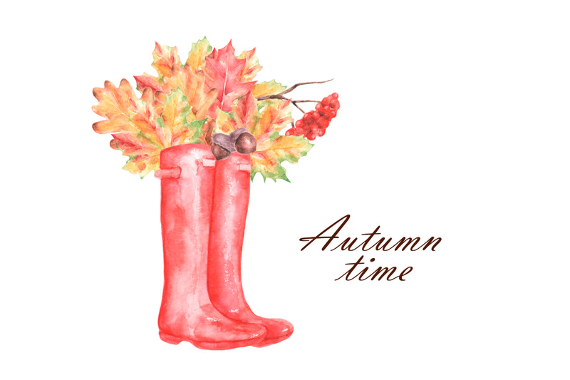 fall-watercolor-clipart-pumpkin-leaves-autumn-clipart