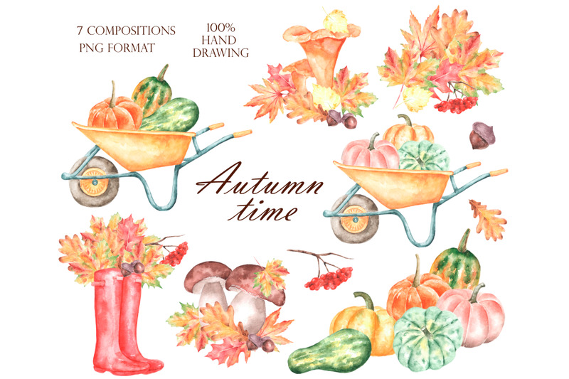 fall-watercolor-clipart-pumpkin-leaves-autumn-clipart