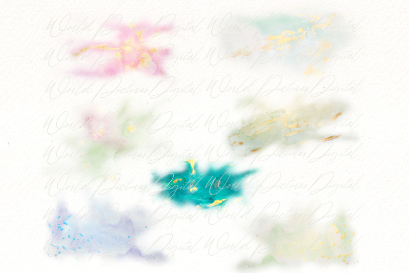 watercolor-splashes-png-clipart-brush-strokes-gold-green