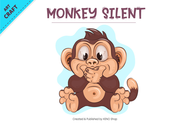 cartoon-silent-monkey-crafting-sublimation