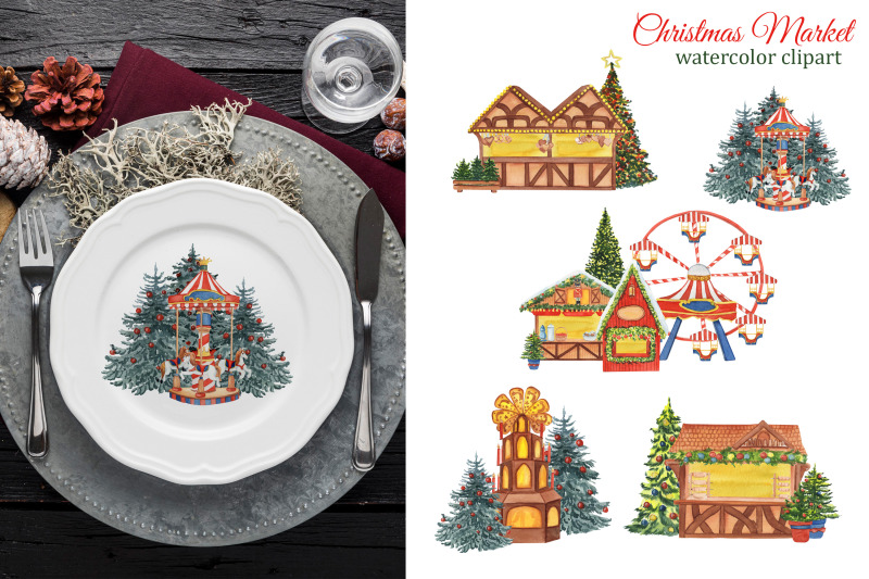 christmas-market-watercolor-clipart-winter-christmas-house-png-christmas-village-scene-creator