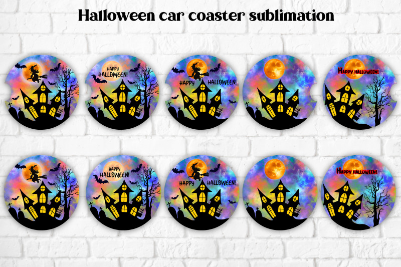 car-coaster-sublimation-design-halloween-keychain-design