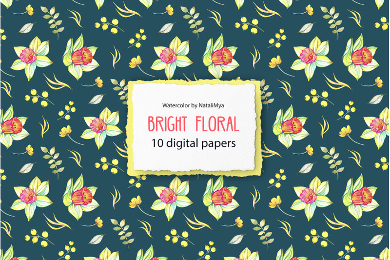 10-watercolor-bright-floral-digital-papers