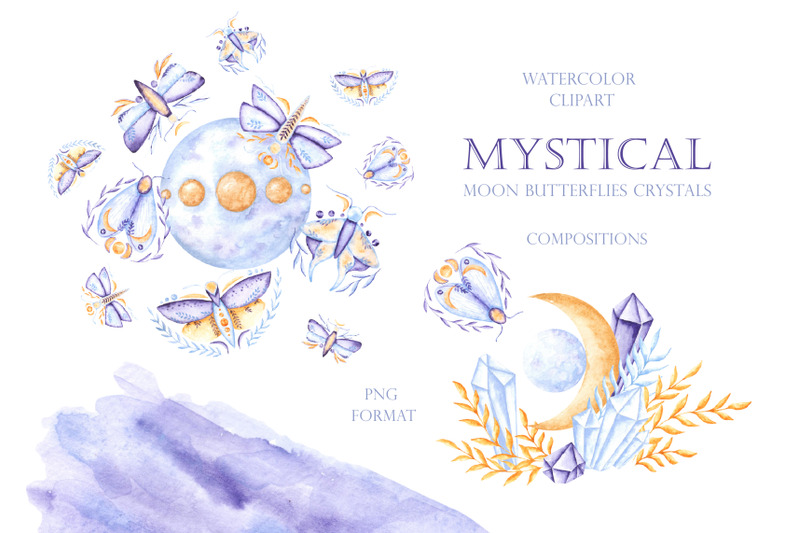 mystical-watercolor-clipart-moon-crystal-butterfly-moon-phases