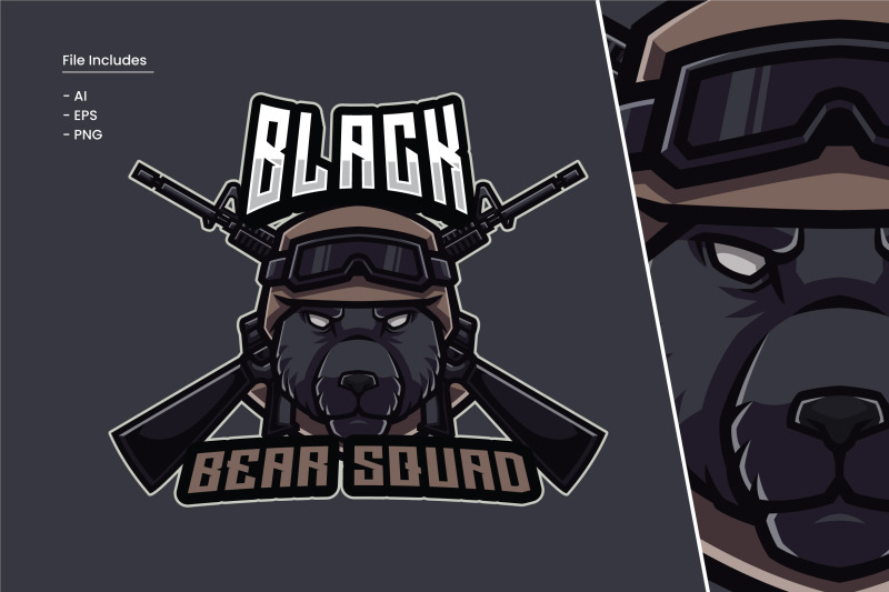 black-bear-squad-logo-template