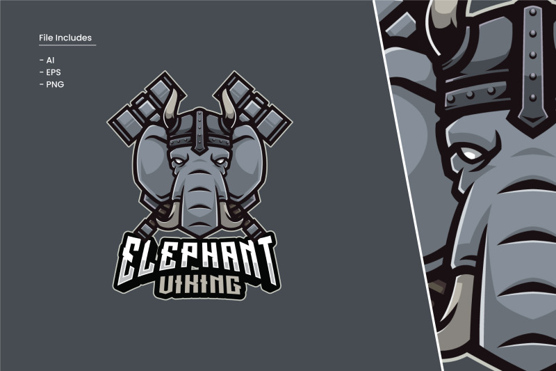 elephant-viking-logo-template