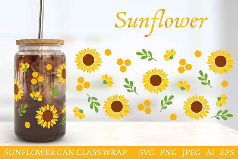sunflower-can-glass-wrap-svg-sunflower-bottle-labels