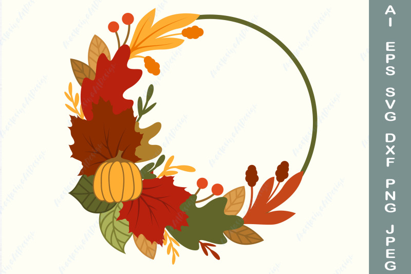 fall-wreath-svg-fall-leaves-frame-svg-autumn-round-border-svg