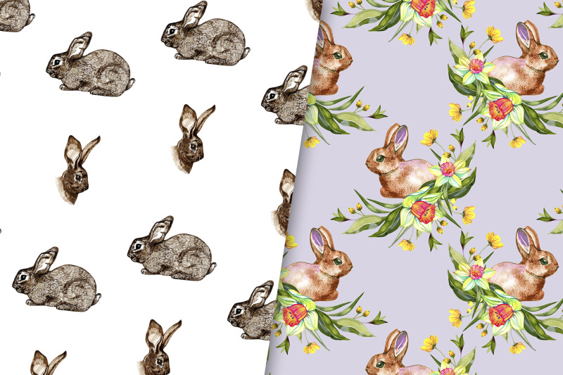 cute-bunnies-10-watercolor-digital-papers