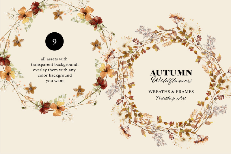 watercolor-autumn-wildflowers-huge-set