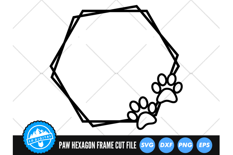 paw-hexagon-frame-svg-pawprint-monogram-cut-file-dog-paw-border