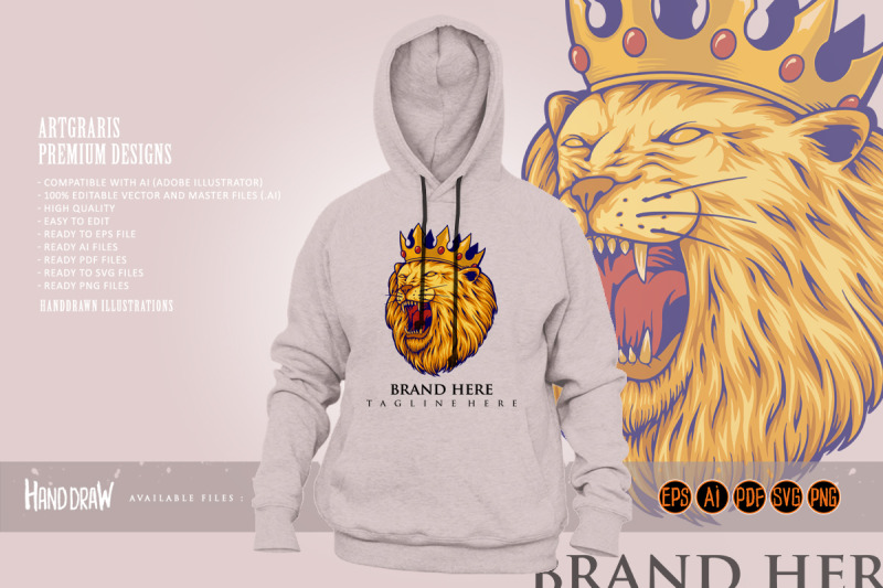 lion-king-crown-logo-luxury-mascot-illustrations