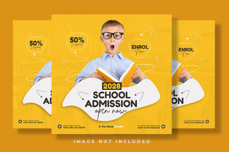 school-admission-yellow-social-media-post