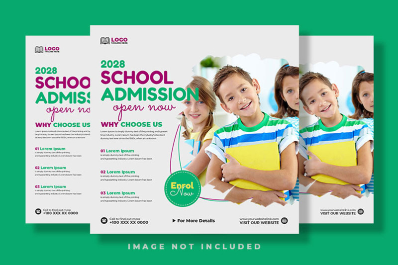 school-admission-green-social-media-post