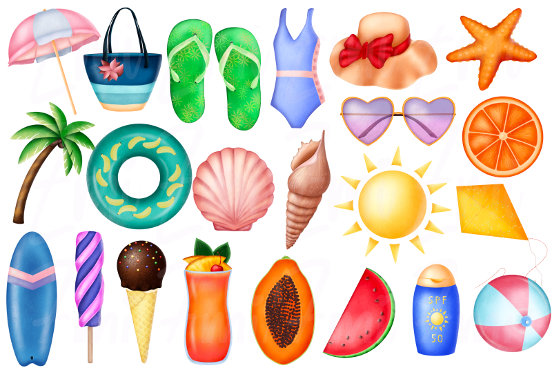 summer-bundle-clipart-illustration