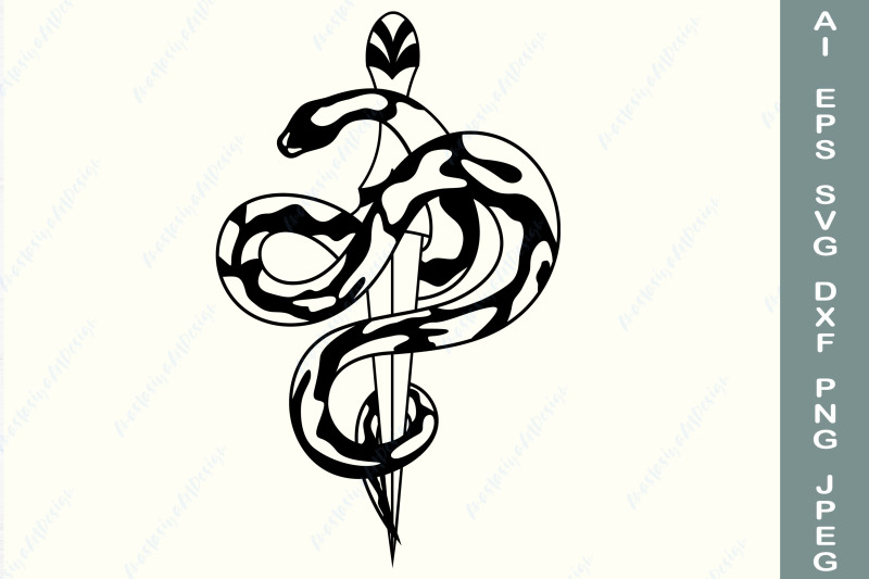 snake-with-dagger-svg-gothic-svg-snake-silhouette