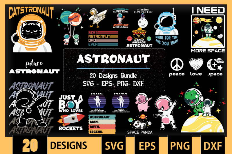 astronaut-svg-bundle-20-designs