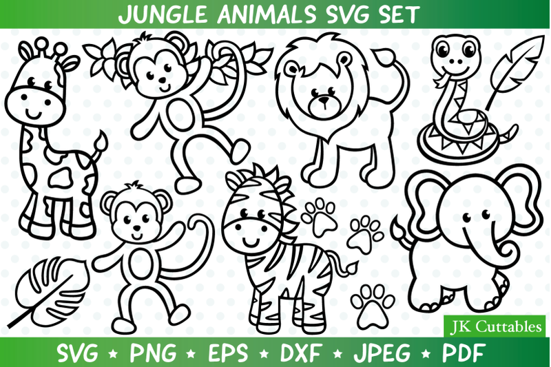 jungle-animals-svg-animal-clipart-giraffe-svg-lion-monkey-elephant