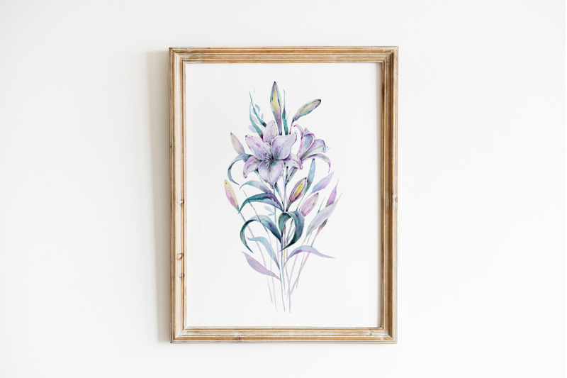 watercolor-white-lily-flower-bouquet-sublimation-clipart